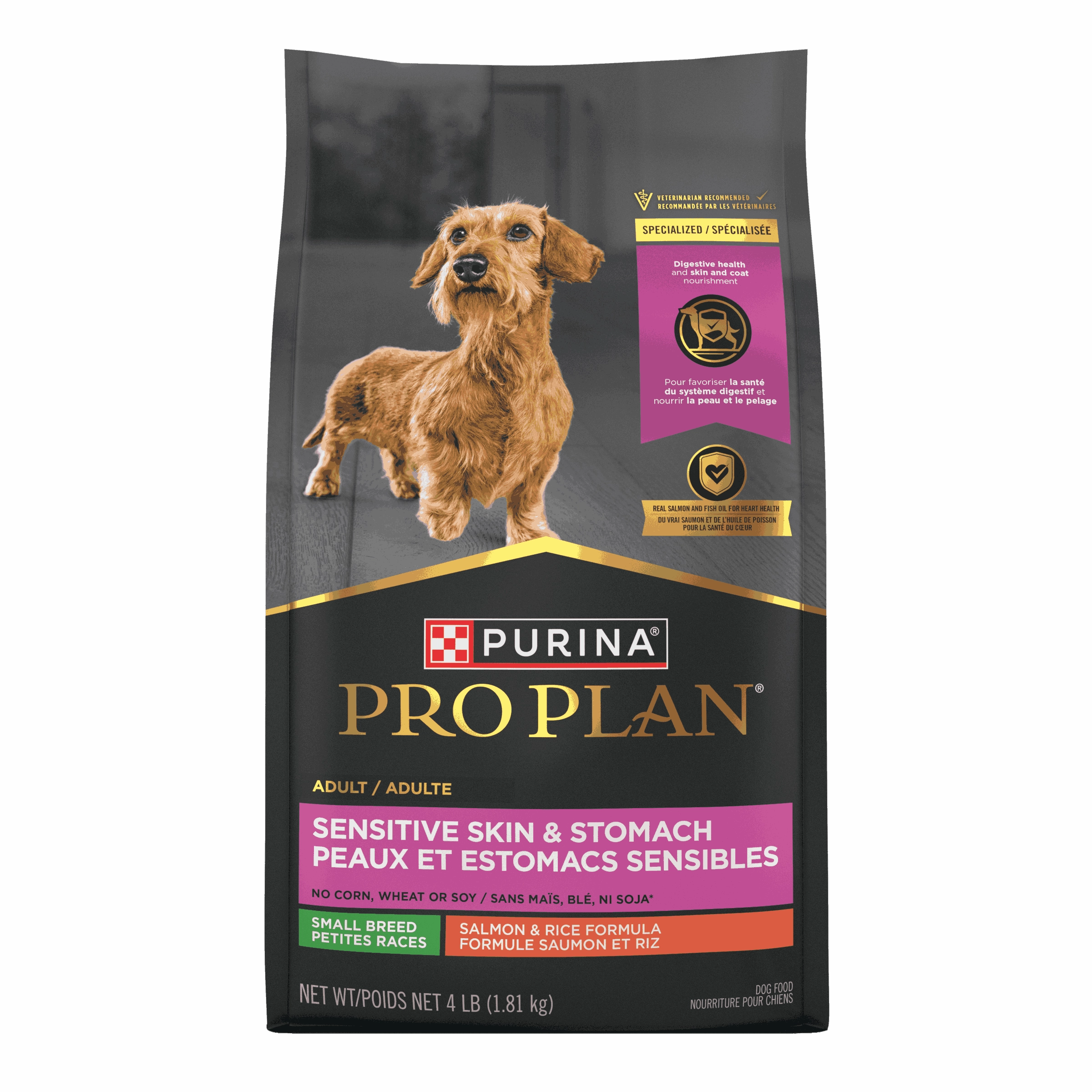 Purina Pro Plan Sensitive Skin and Stomach Dog Food Small Breed, Adult Salmon & Rice Formula