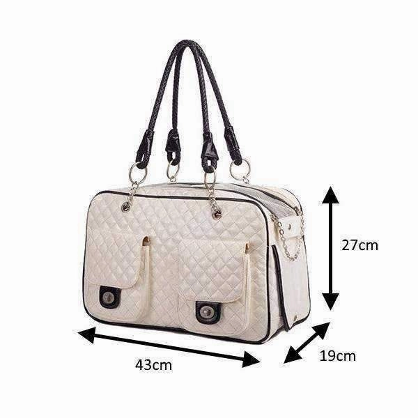 Quilted Patent Dog Carrier - White