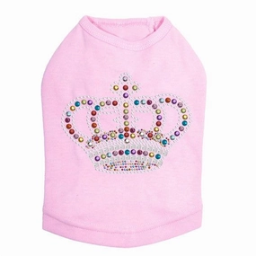 Rainbow Crown Rhinestone Dog Tank