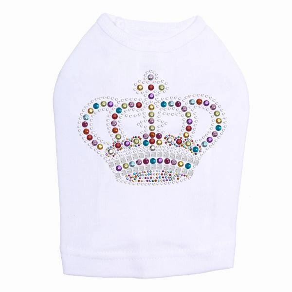 Rainbow Crown Rhinestone Dog Tank