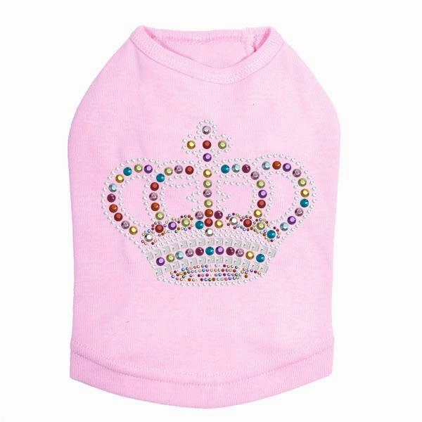 Rainbow Crown Rhinestone Dog Tank