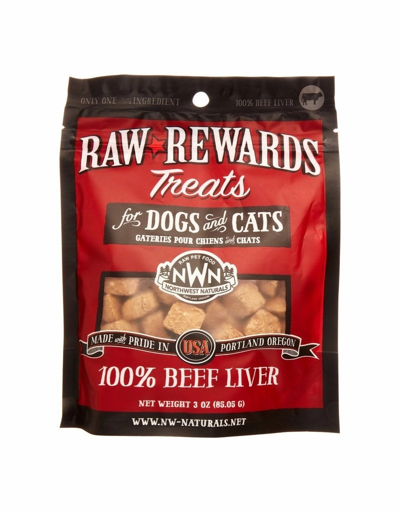 Raw Rewards Freeze Dried Beef Liver Treats for Dogs & Cats
