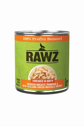 RAWZ Chicken, Pumpkin, and Green Mussels Shredded Canned Dog Food