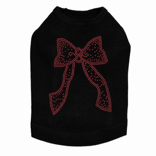 Red Bow Rhinestone Dog Tank