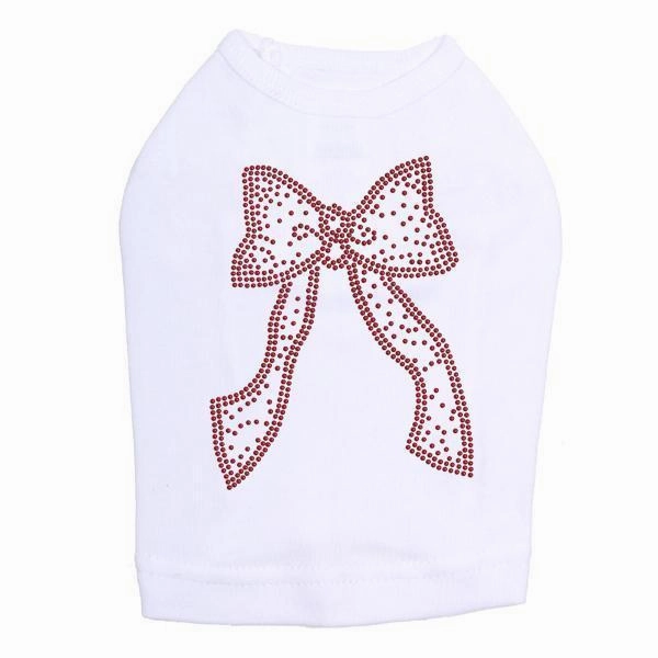 Red Bow Rhinestone Dog Tank