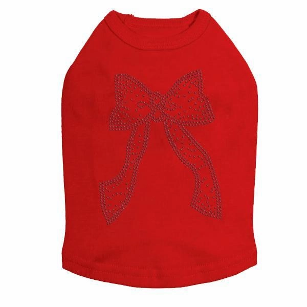 Red Bow Rhinestone Dog Tank