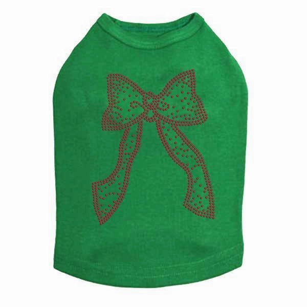 Red Bow Rhinestone Dog Tank