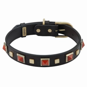 Red Jasper Rock And Roll Dog Collar Medium