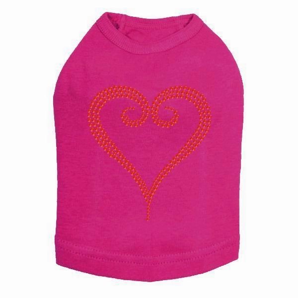 Red Rhinestone Heart Dog Tank