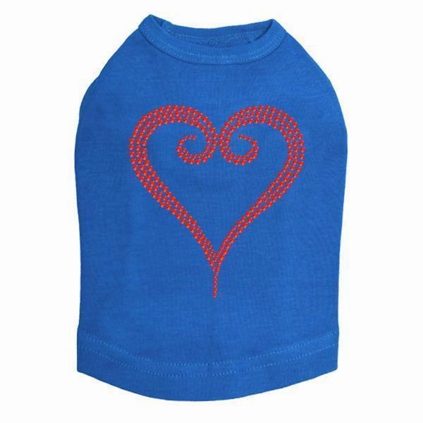 Red Rhinestone Heart Dog Tank