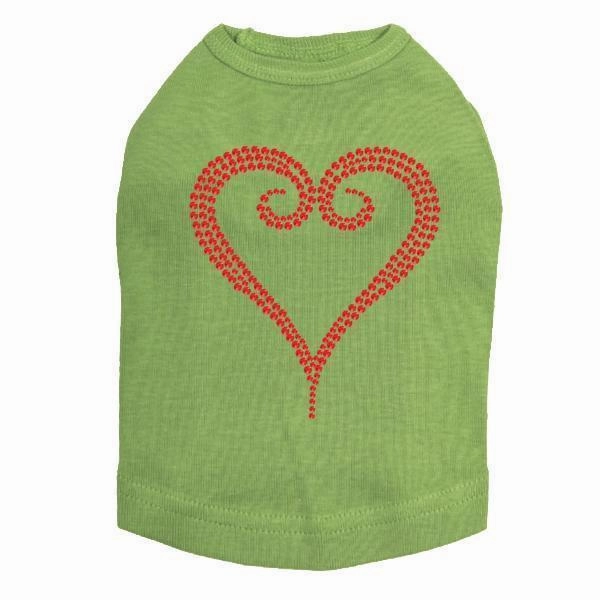 Red Rhinestone Heart Dog Tank