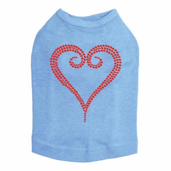 Red Rhinestone Heart Dog Tank