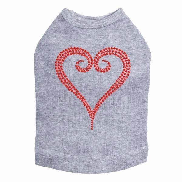 Red Rhinestone Heart Dog Tank