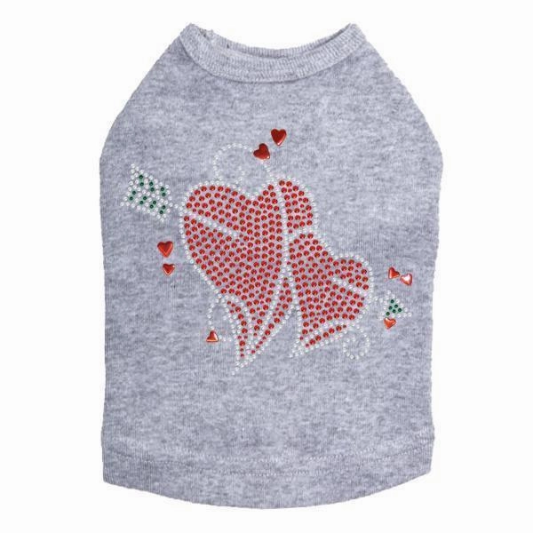 Red Rhinestone Hearts With Arrow Dog Tank