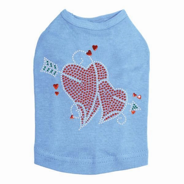 Red Rhinestone Hearts With Arrow Dog Tank