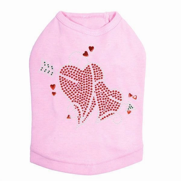 Red Rhinestone Hearts With Arrow Dog Tank