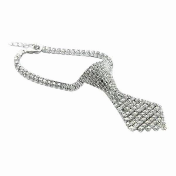 Rhinestone Tie Dog Necklace