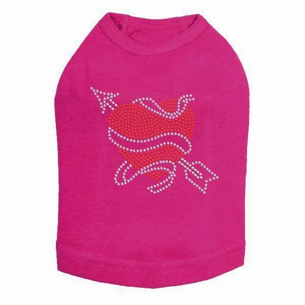 Ribbon Heart Rhinestone Dog Tank