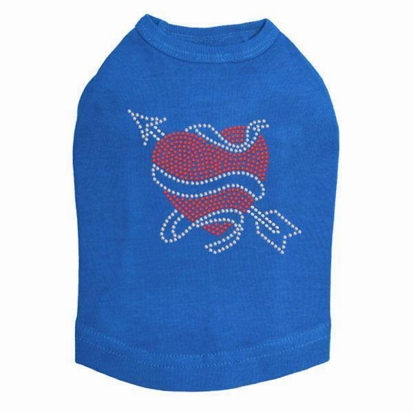 Ribbon Heart Rhinestone Dog Tank