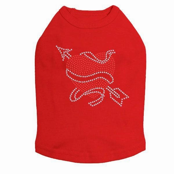 Ribbon Heart Rhinestone Dog Tank