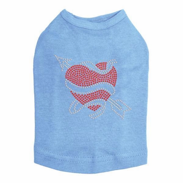 Ribbon Heart Rhinestone Dog Tank