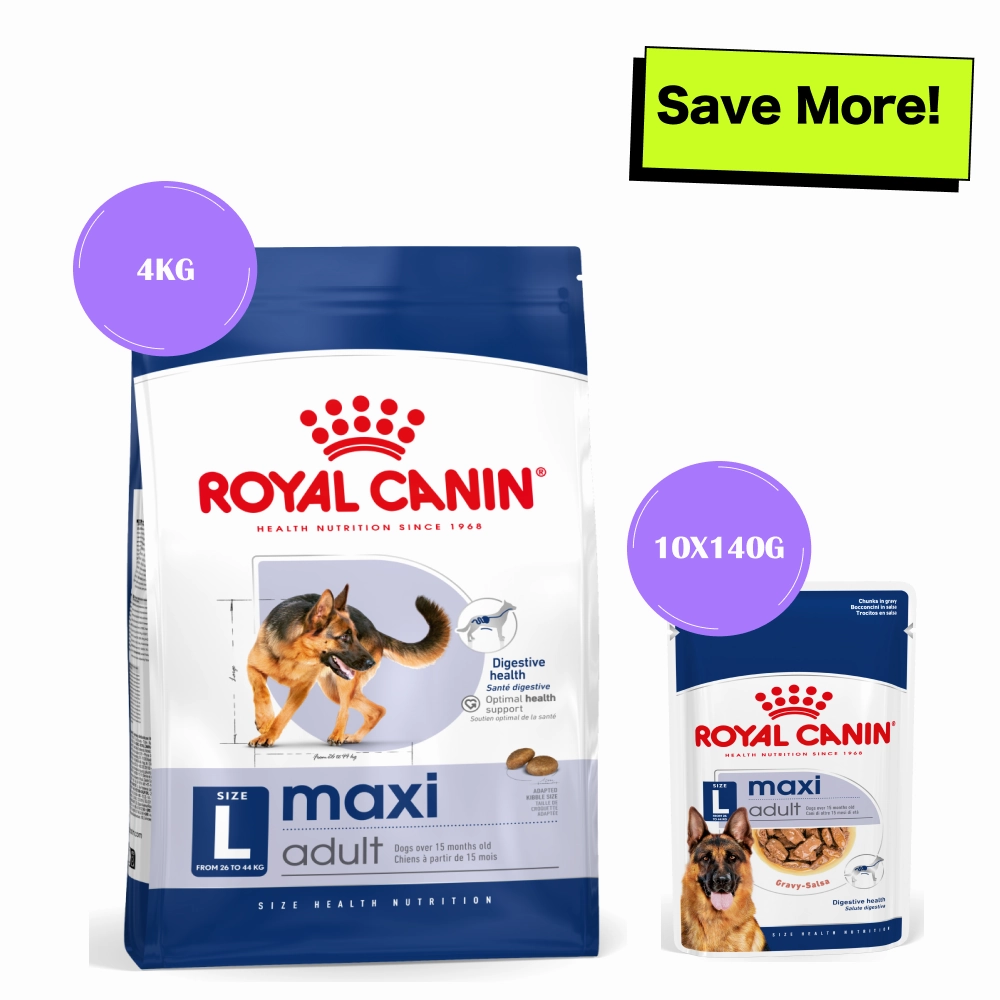 Royal Canin Maxi Adult Dog Dry and Wet Food Combo