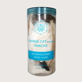 SAVAGE CAT Dehydrated Rabbit Strips   Chips Treat for Cats & Dogs