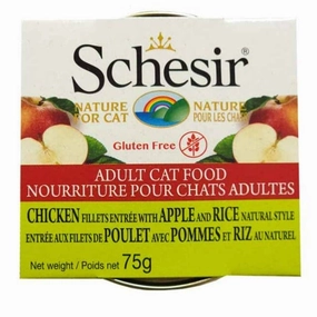 Schesir Chicken Fillets Entre with Apple & Rice Natural Style Adult Wet Cat Food