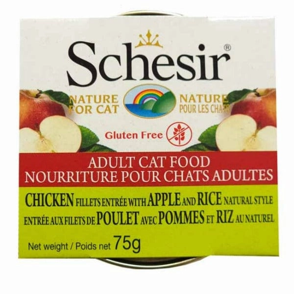 Schesir Chicken Fillets Entre with Apple & Rice Natural Style Adult Wet Cat Food