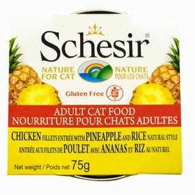 Schesir Chicken Fillets Entre with Pineapple & Rice Natural Style Adult Wet Cat Food