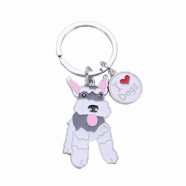 Schnauzer Standing Key Ring