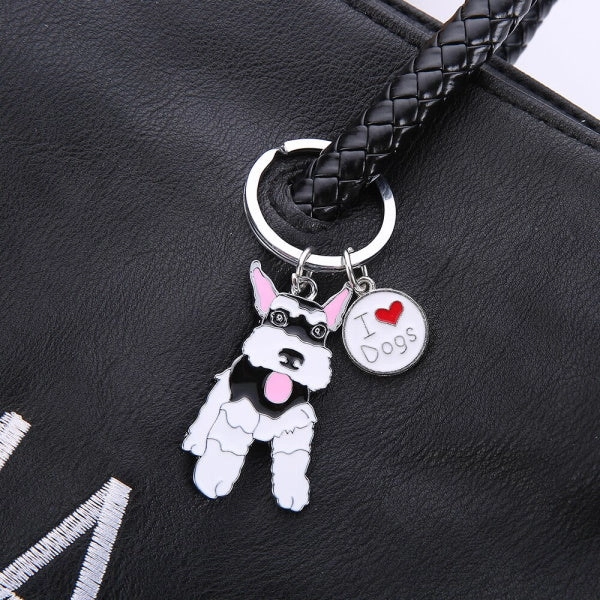 Schnauzer Standing Key Ring