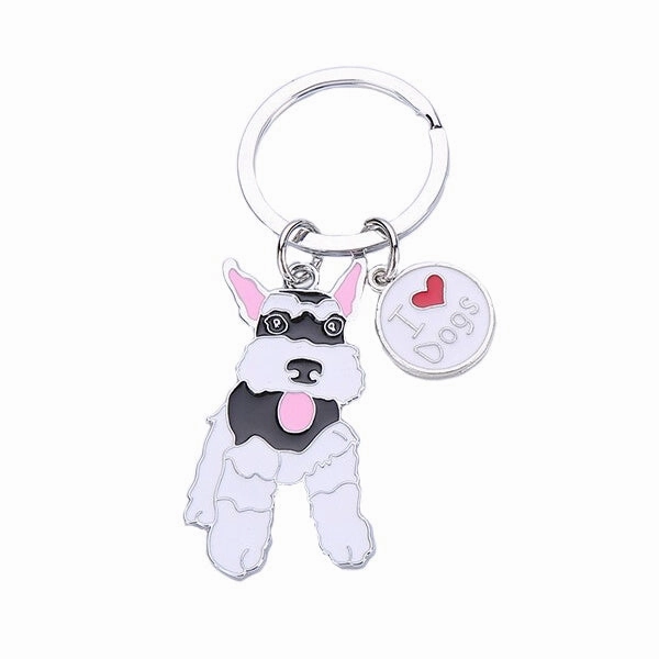 Schnauzer Standing Key Ring