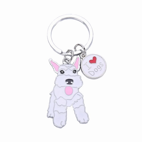 Schnauzer Standing Key Ring