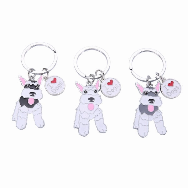Schnauzer Standing Key Ring
