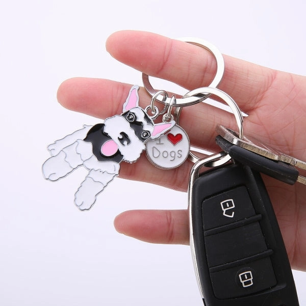 Schnauzer Standing Key Ring