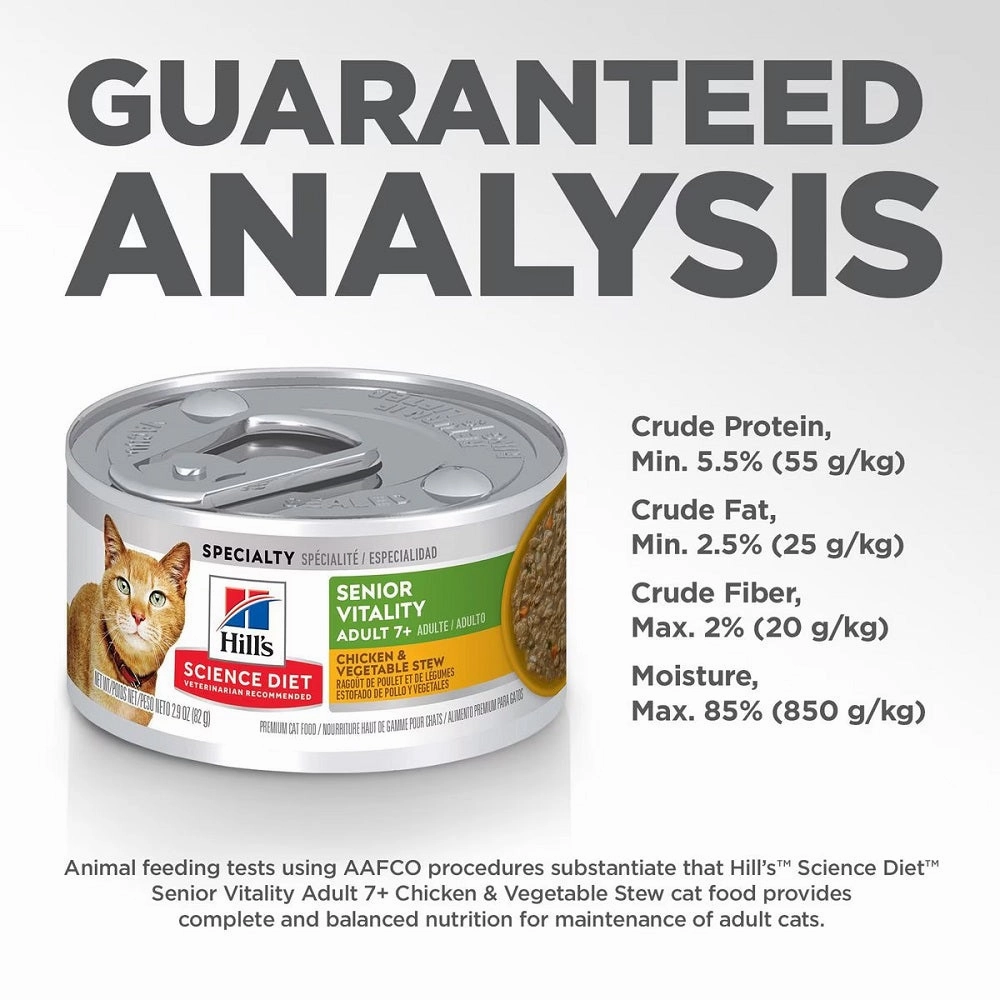 Science Diet - Adult 7  Senior Vitality Chicken & Vegetable Stew Cat Wet Food