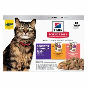 Science Diet Adult Sensitive Stomach & Skin Cat Food Pouch Variety Pack