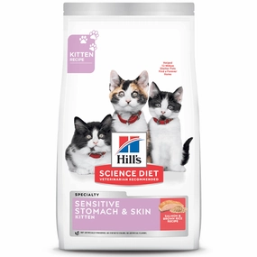 Science Diet Kitten Sensitive Stomach & Skin Salmon and Brown Rice Recipe Dry Cat Food, 3.5lb