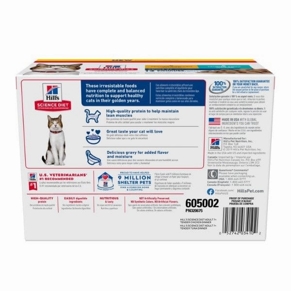Science Diet Tender Dinner Adult 7  Variety Pack Cat Food Pouch