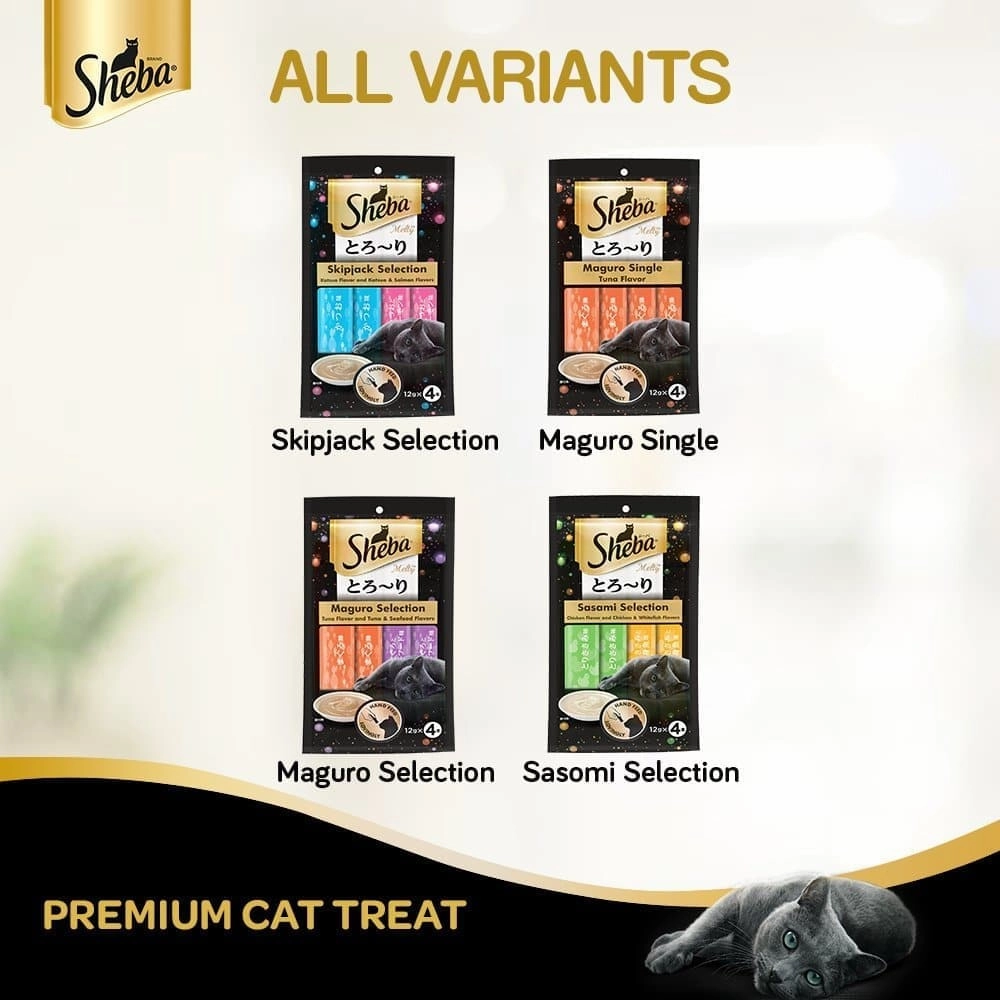 Sheba Chicken & Whitefish Sasami Melty Premium Treats and Trixie Catnip Play Spray for Cats Combo