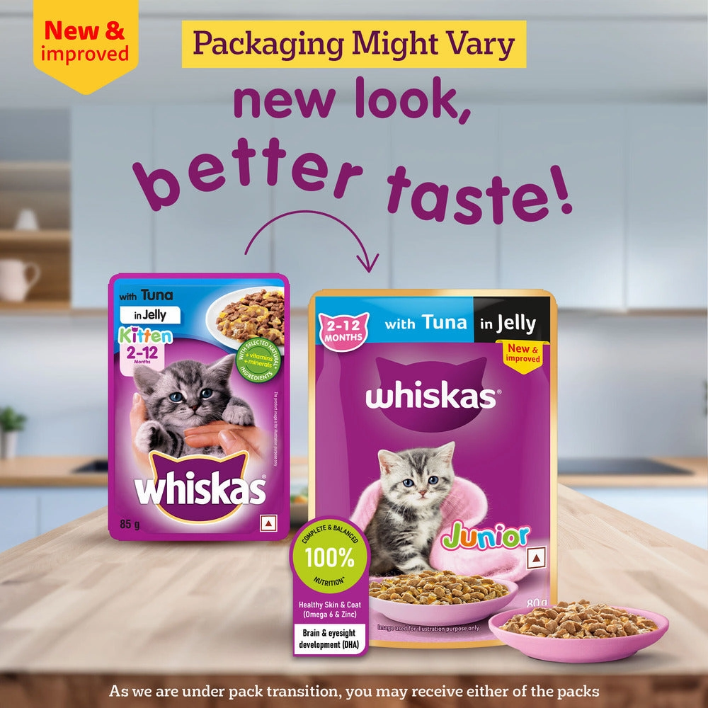 Sheba Chicken Loaf and Whiskas Tuna in Jelly Kitten Cat Wet Food Combo
