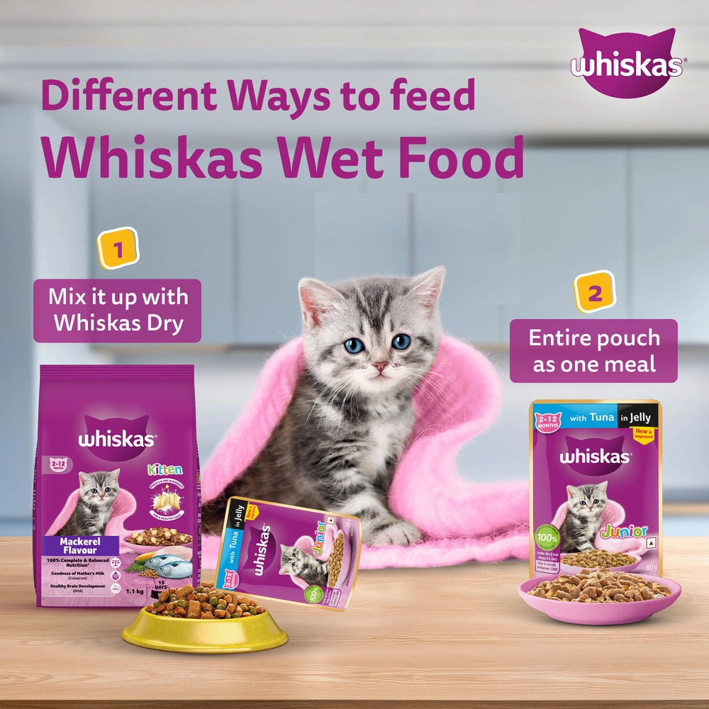 Sheba Chicken Loaf and Whiskas Tuna in Jelly Kitten Cat Wet Food Combo
