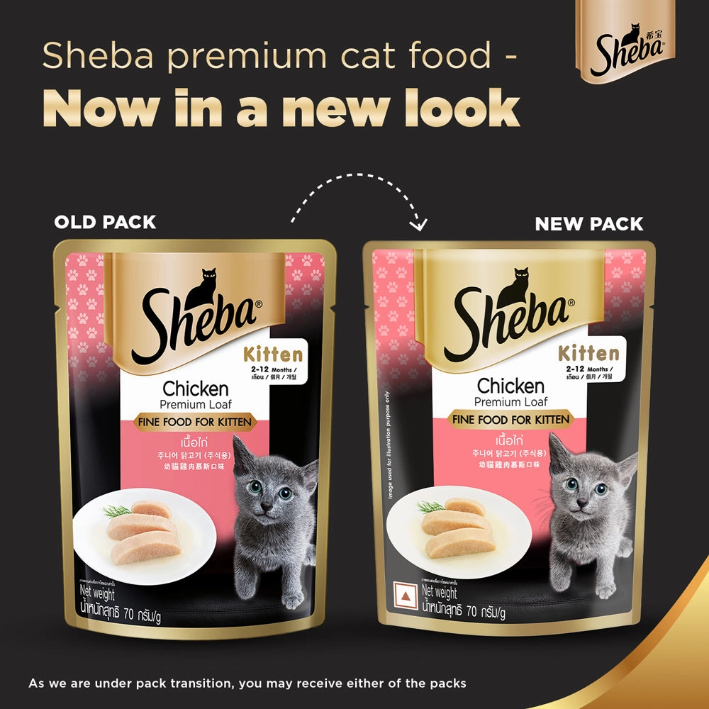 Sheba Chicken Loaf and Whiskas Tuna in Jelly Kitten Cat Wet Food Combo