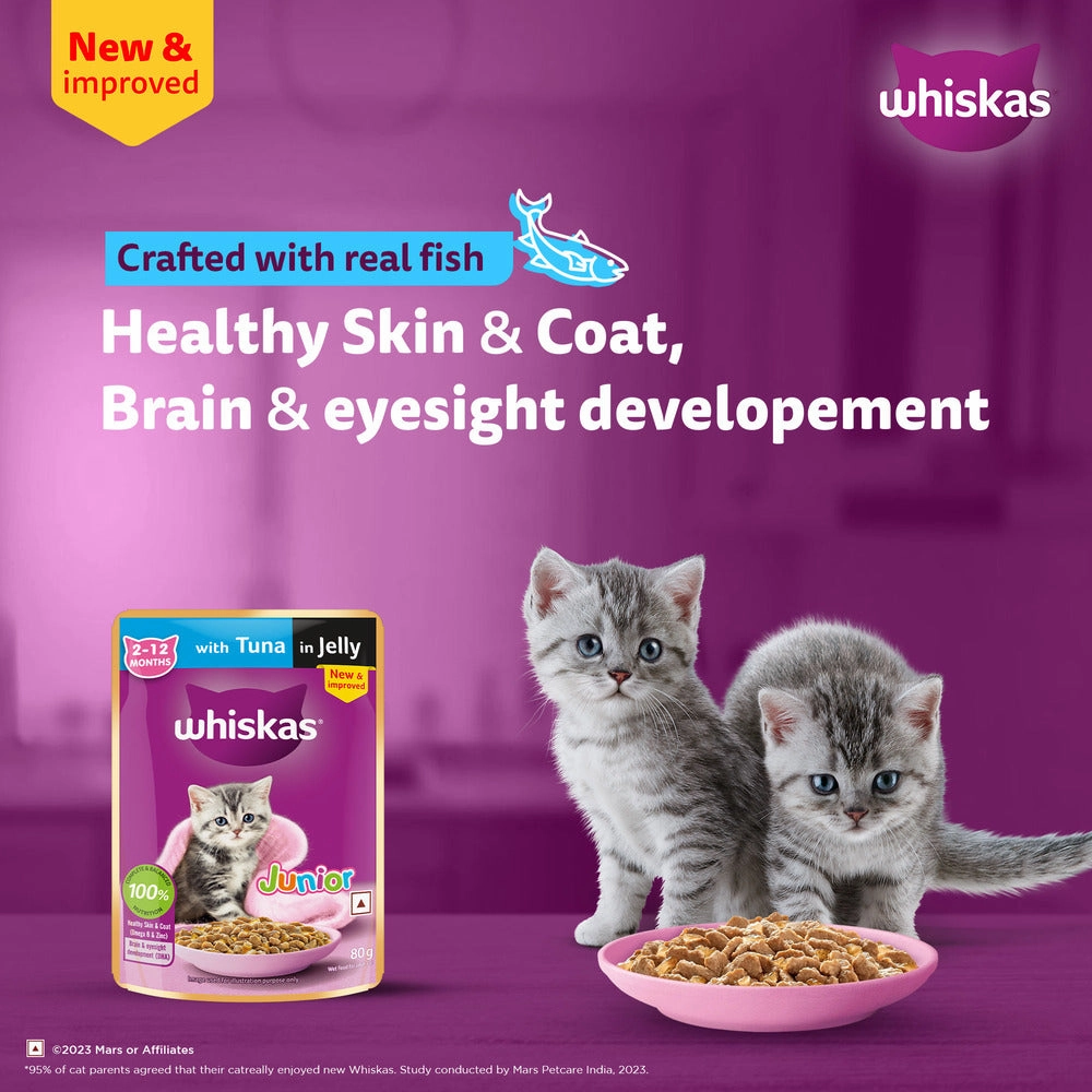 Sheba Chicken Loaf and Whiskas Tuna in Jelly Kitten Cat Wet Food Combo