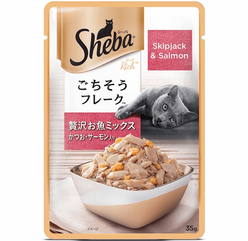 Sheba Skipjack Salmon Fish and Maguro Bream Fish Premium Cat Wet Food Combo