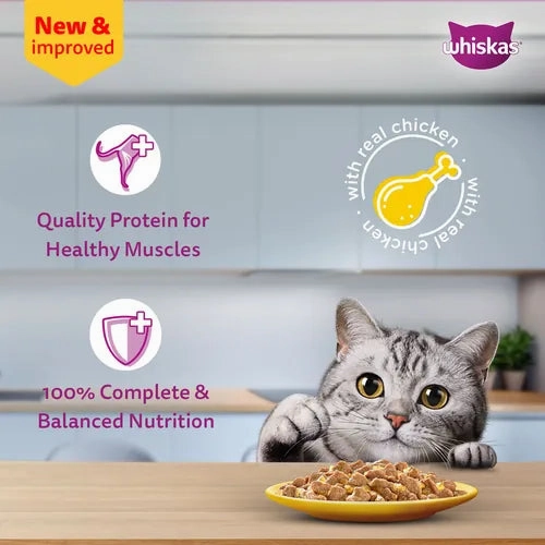 Sheba Tuna Pumpkin & Carrot In Gravy and Whiskas Chicken in Gravy Cat Wet Food Combo