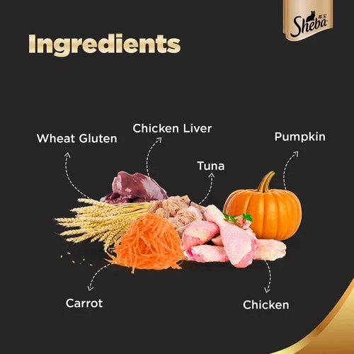 Sheba Tuna Pumpkin & Carrot In Gravy and Whiskas Chicken in Gravy Cat Wet Food Combo