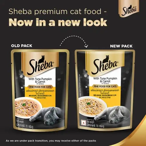 Sheba Tuna Pumpkin & Carrot In Gravy and Whiskas Tuna in Jelly Cat Wet Food Combo