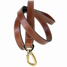 Signature Collection Dog Leash Rich Brown/Gold